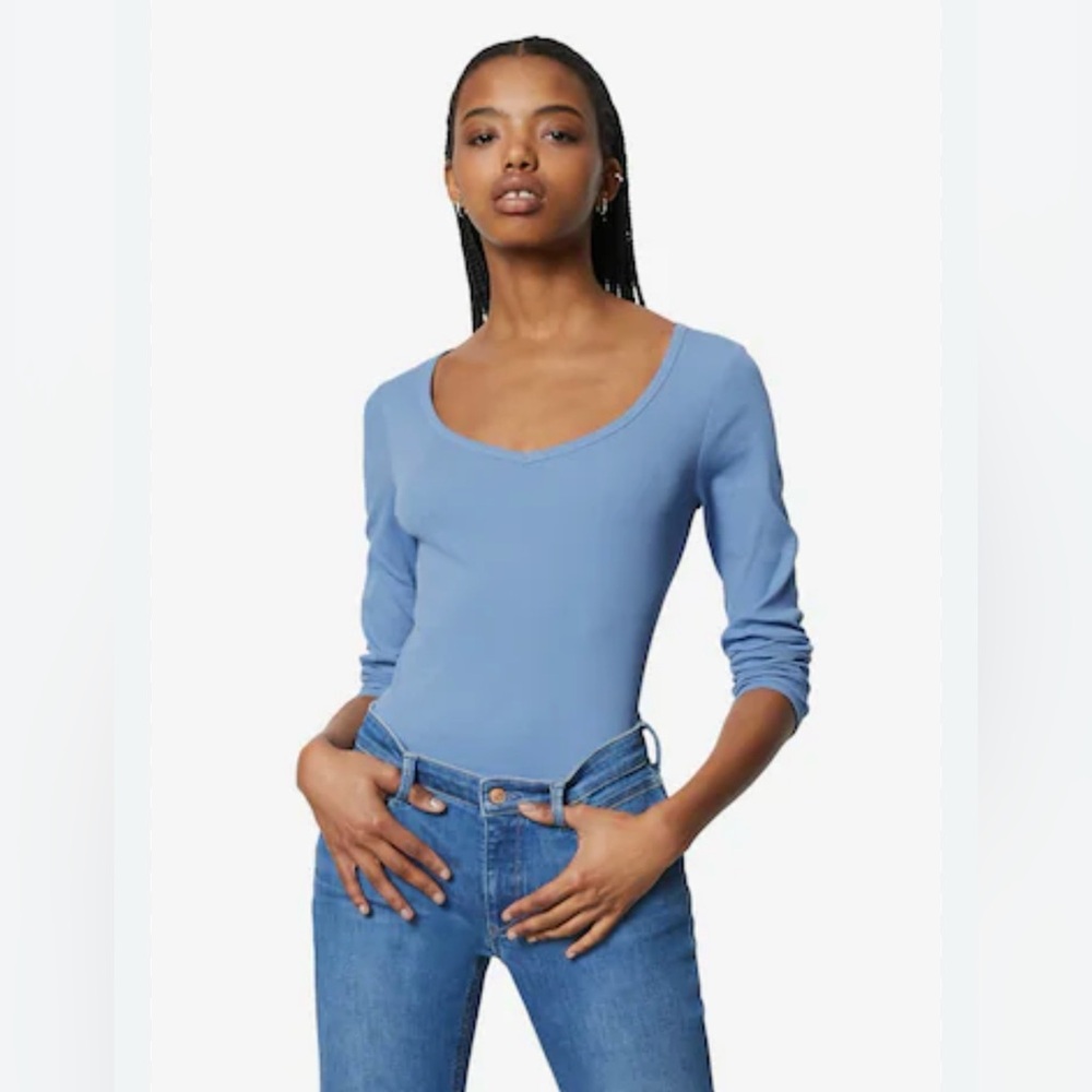 H & M women’s extra large scoop neck long sleeve knit sweater blue new with tags